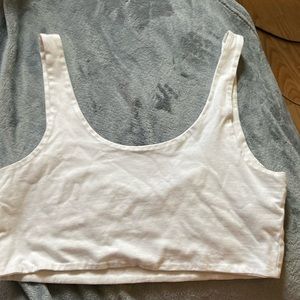 white cotton on cropped tank top